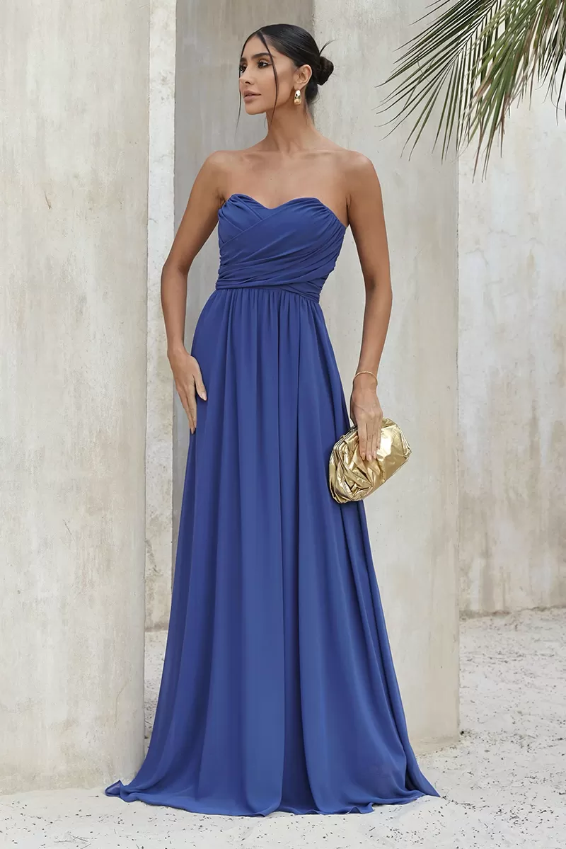 Dot Clothing - Dress Dot Clothing Athena Longo W/ Blue Cape - 2806AZUL