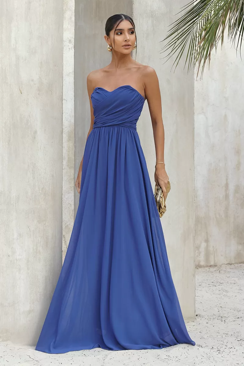 Dot Clothing - Dress Dot Clothing Athena Longo W/ Blue Cape - 2806AZUL