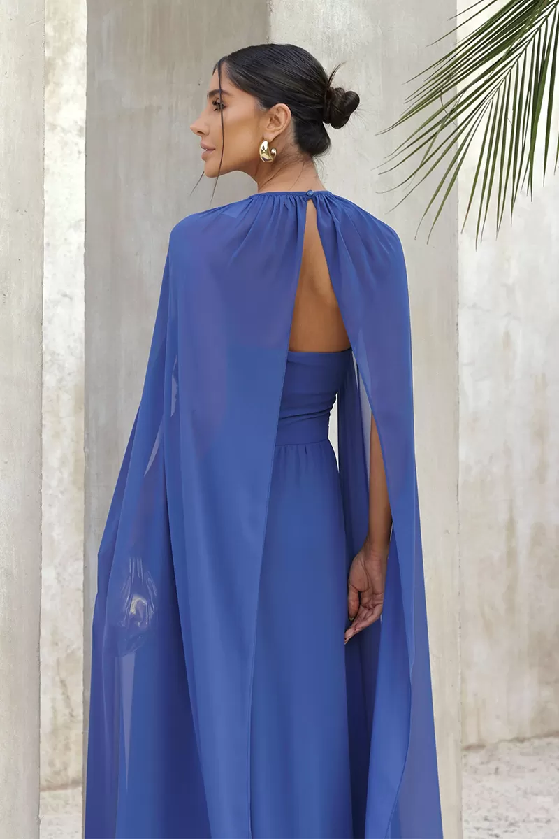 Dot Clothing - Dress Dot Clothing Athena Longo W/ Blue Cape - 2806AZUL