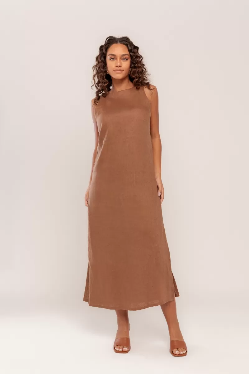 Hidrogênio - BEAR LINEN SLIT MIDI DRESS - 20171585 Hidrogênio - BEAR LINEN SLIT MIDI DRESS - 20171585