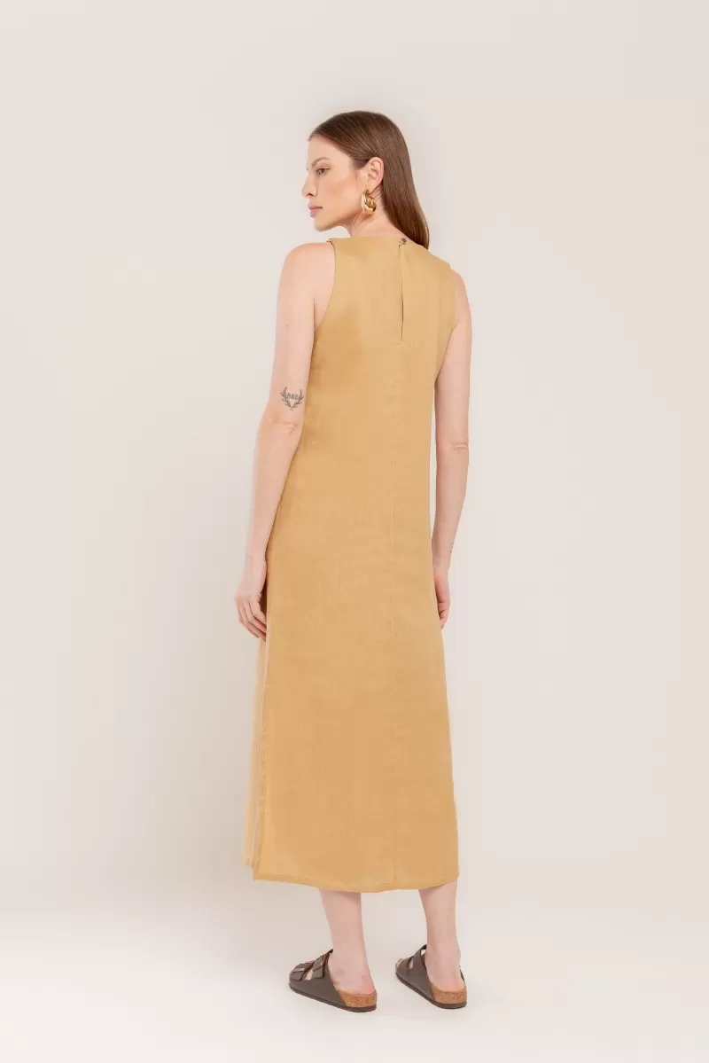 Hidrogênio - KANGAROO LINEN SLIT MIDI DRESS - 20171580 Hidrogênio - KANGAROO LINEN SLIT MIDI DRESS - 20171580