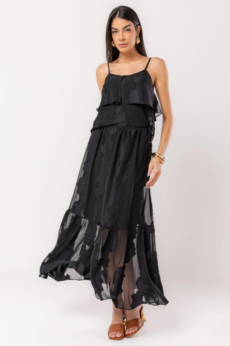 Hidrogênio - SAIA BOHO PRETO - 20499001