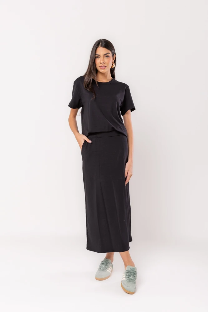 Hidrogênio - LONG SKIRT WITH POCKETS IN BLACK - 20533001 Hidrogênio - LONG SKIRT WITH POCKETS IN BLACK - 20533001