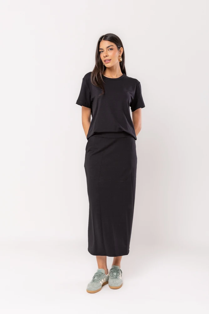 Hidrogênio - LONG SKIRT WITH POCKETS IN BLACK - 20533001 Hidrogênio - LONG SKIRT WITH POCKETS IN BLACK - 20533001
