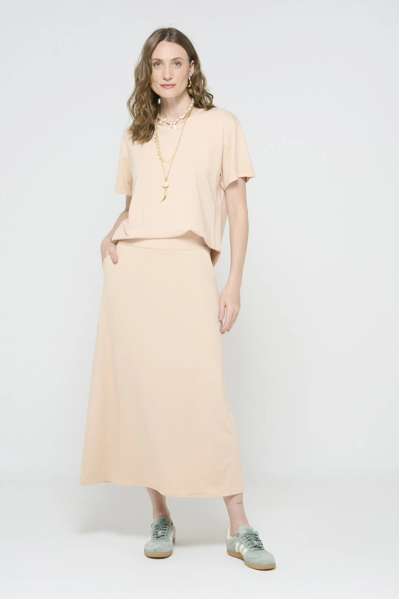 Hidrogênio - LONG SKIRT WITH POCKETS SAND - 20533071