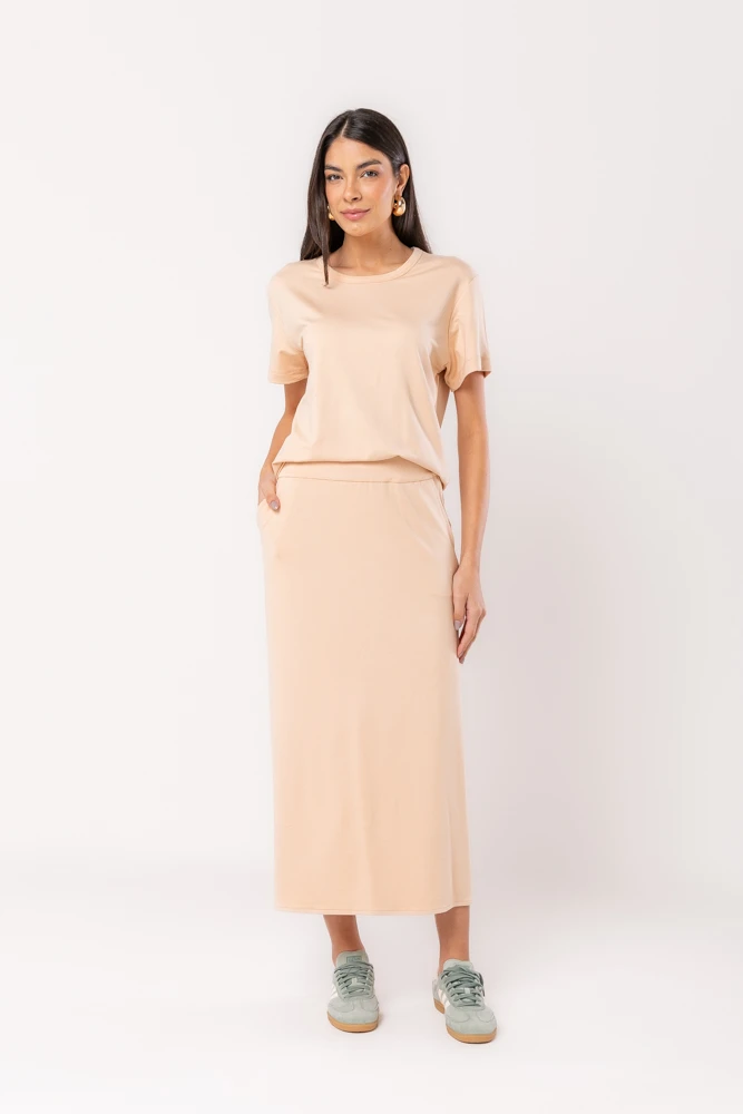 Hidrogênio - LONG SKIRT WITH POCKETS SAND - 20533071 Hidrogênio - LONG SKIRT WITH POCKETS SAND - 20533071