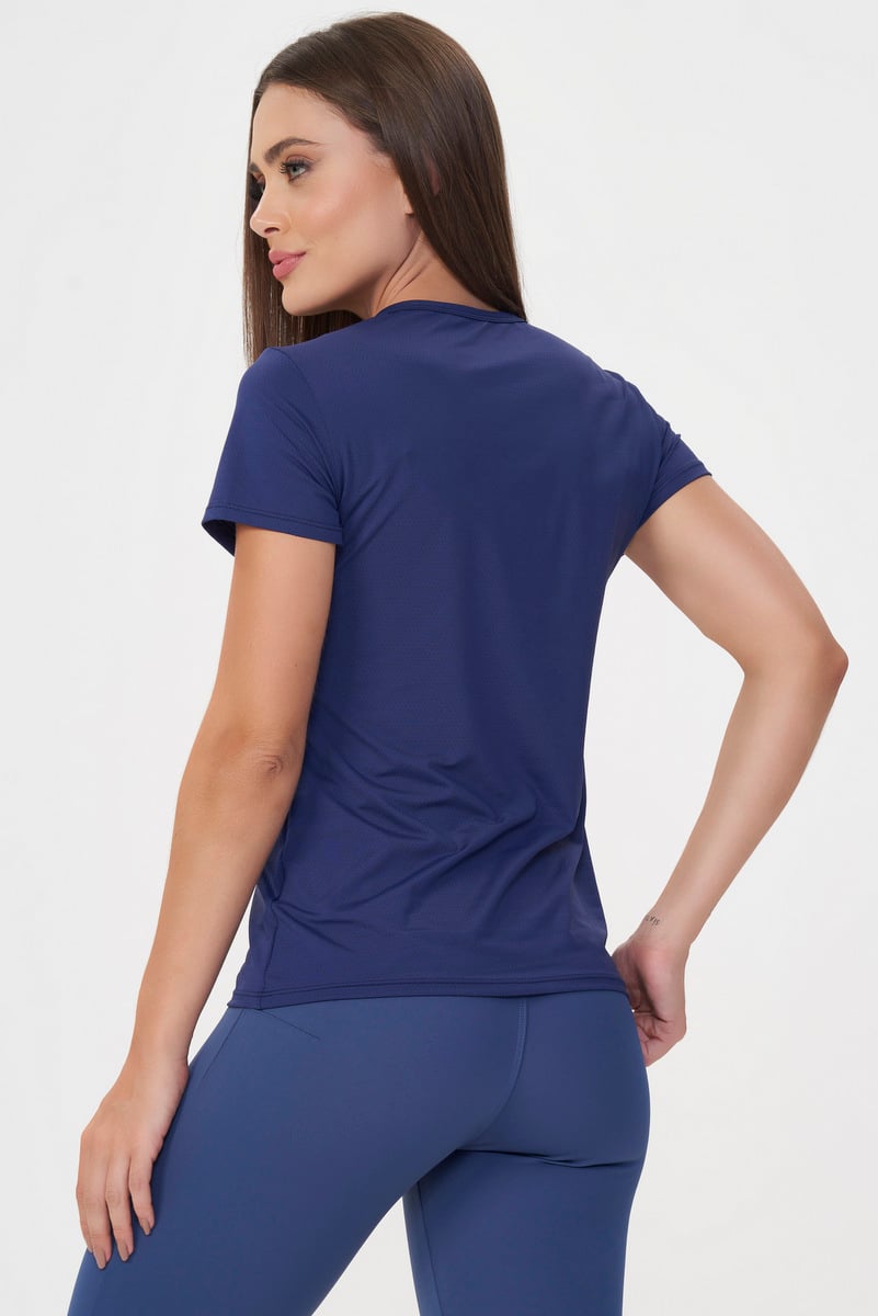 Lets Gym - Navy Blue Basic M/C Shirt - 2430AZM