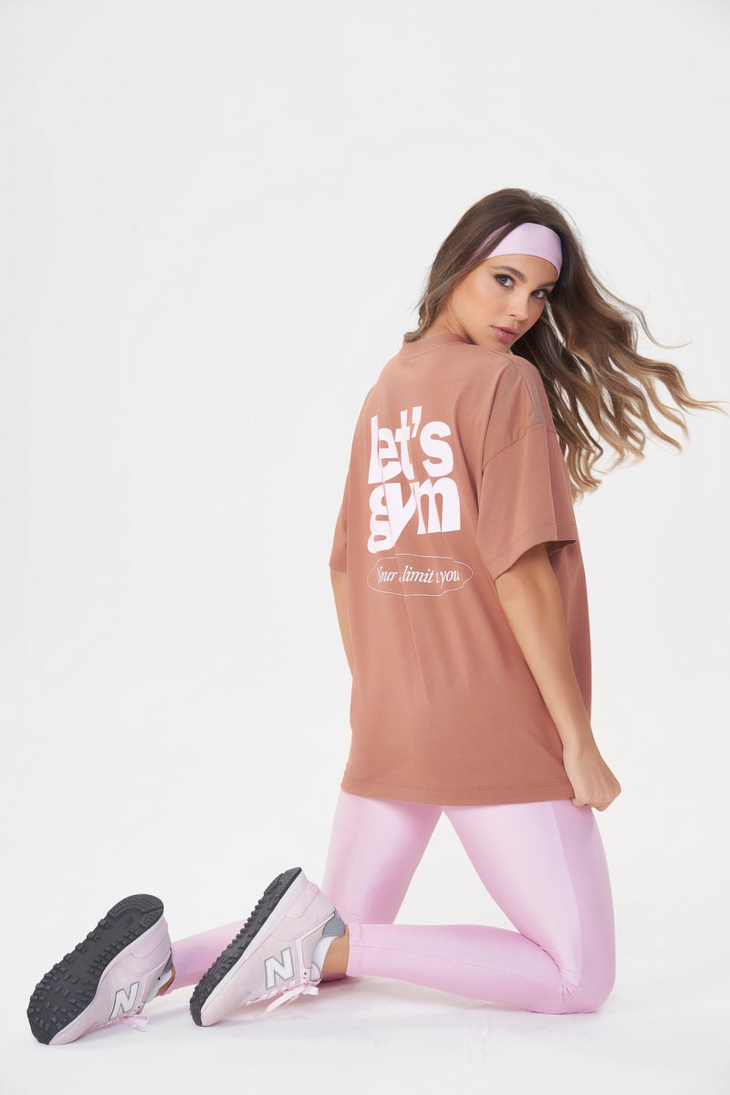 Lets Gym - Oversized T-Shirt Only Limit Mocha Mousse - 2693MM Lets Gym - Oversized T-Shirt Only Limit Mocha Mousse - 2693MM