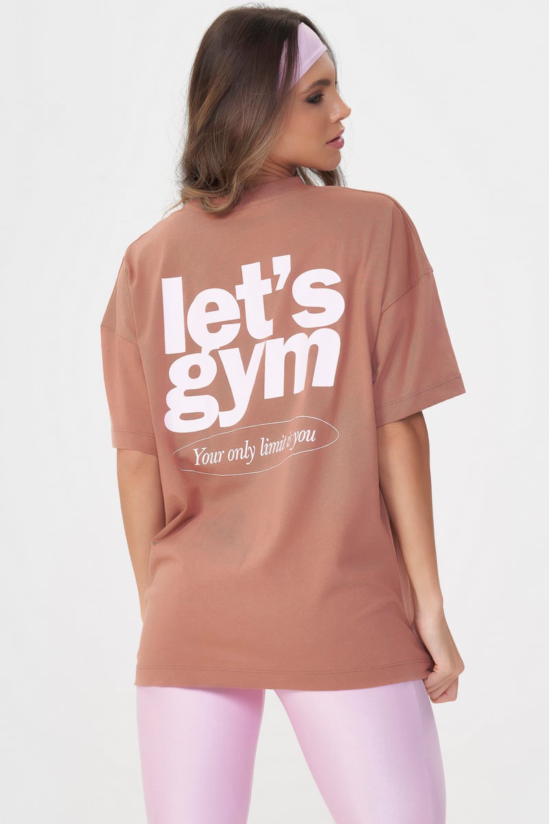 Lets Gym - Oversized T-Shirt Only Limit Mocha Mousse - 2693MM Lets Gym - Oversized T-Shirt Only Limit Mocha Mousse - 2693MM