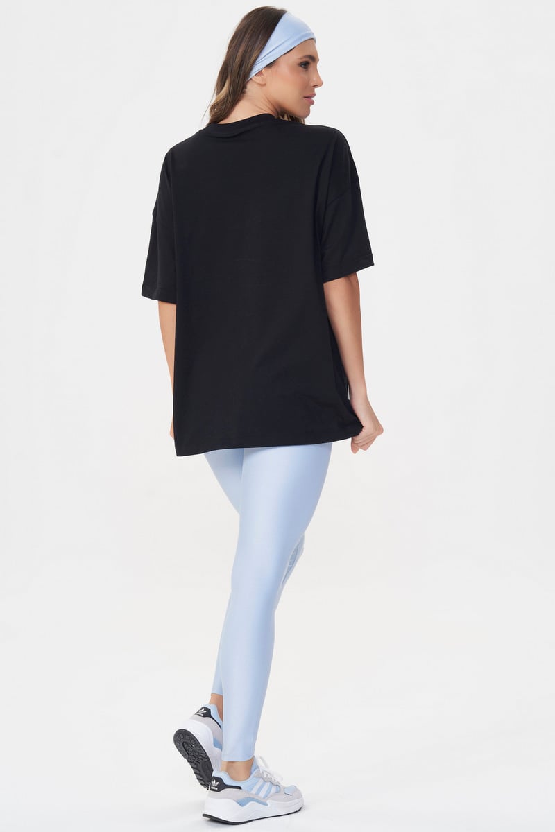 Lets Gym - Camiseta Oversized Never Give Up Preto - 2696PT Lets Gym - Camiseta Oversized Never Give Up Preto - 2696PT