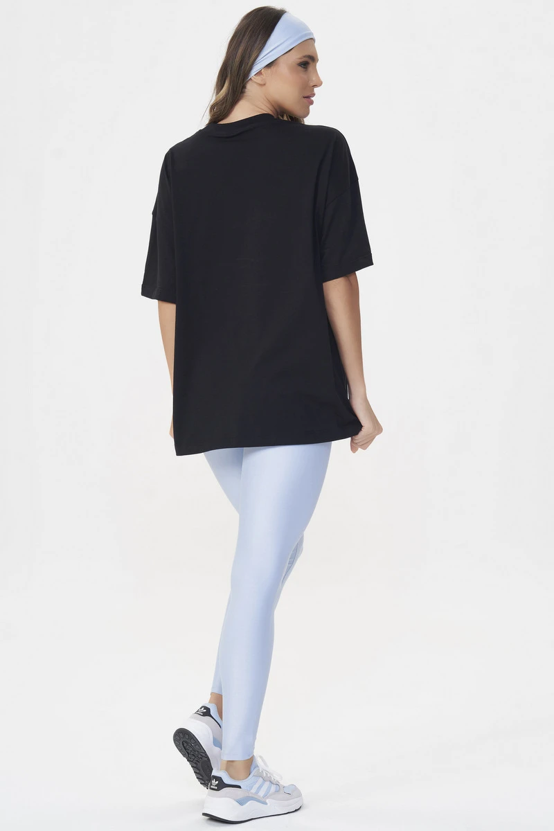 Lets Gym - Never Give Up Oversized T-shirt Black - 2696PT