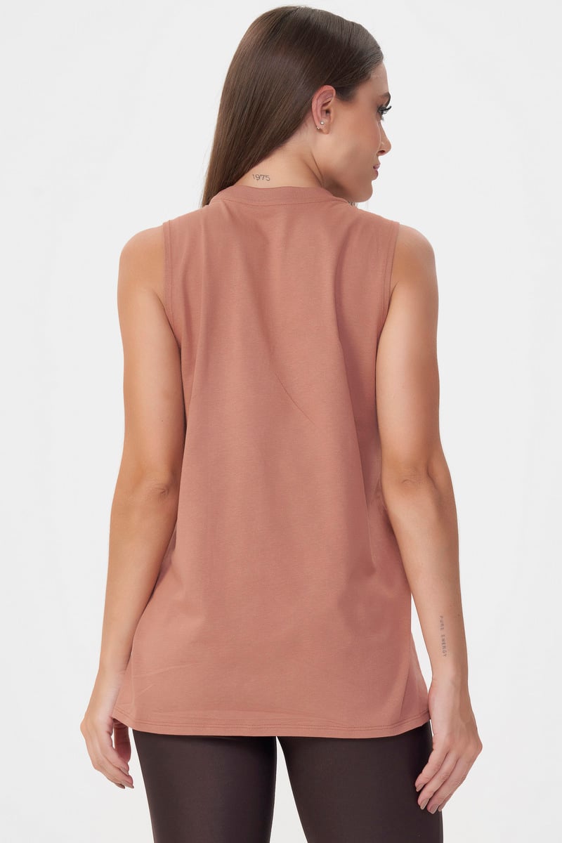 Lets Gym - Tank Shirt Soft Basic Mocha Mousse - 2848MM