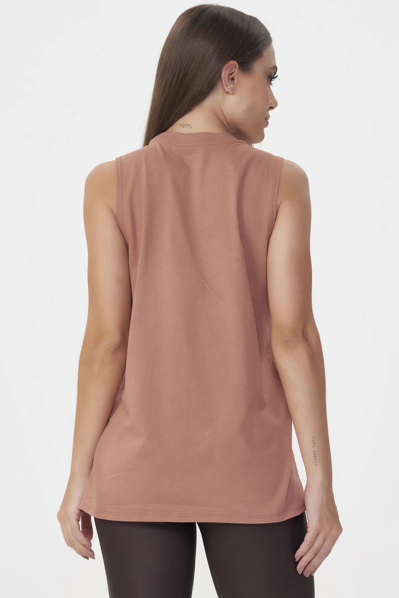 Lets Gym - Tank Shirt Soft Basic Mocha Mousse - 2848MM