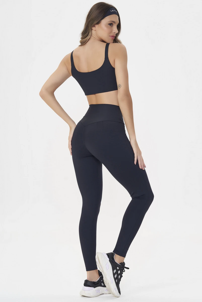 Lets Gym - Basic Colors Leggings Black - 2907PT