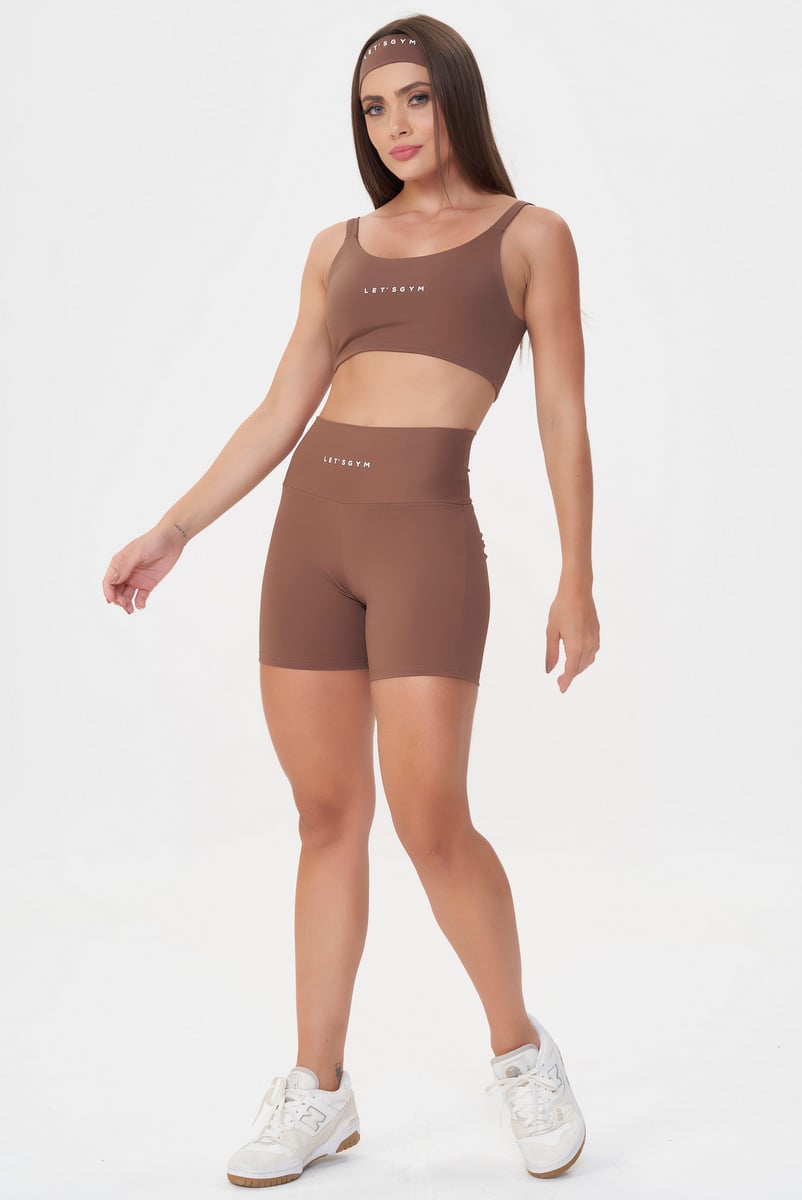 Lets Gym - Short Basic Colors Marrom - 2909MR Lets Gym - Short Basic Colors Marrom - 2909MR