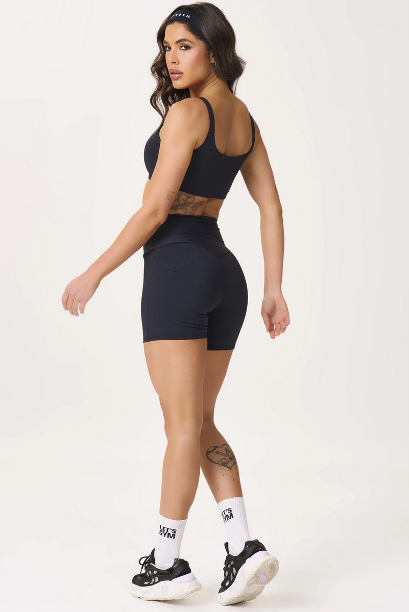 Lets Gym - Basic Colors Black Shorts - 2909PT