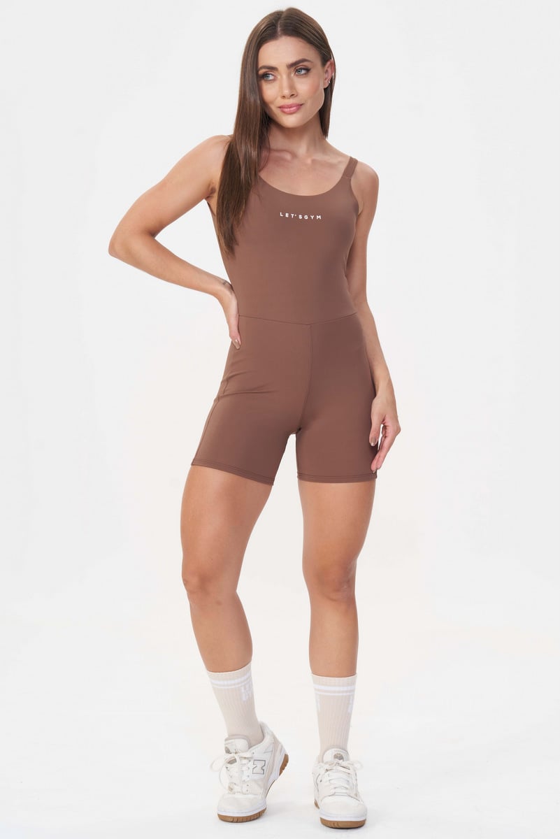 Lets Gym - Basic Colors Brown Romper - 2910MR