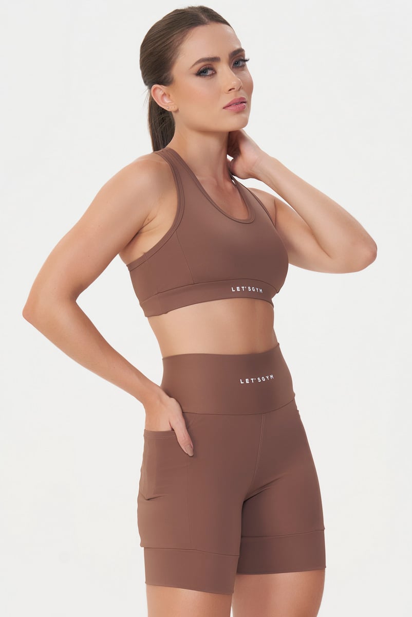 Lets Gym - Top Runner Basic Colors Marrom - 2912MR Lets Gym - Top Runner Basic Colors Marrom - 2912MR