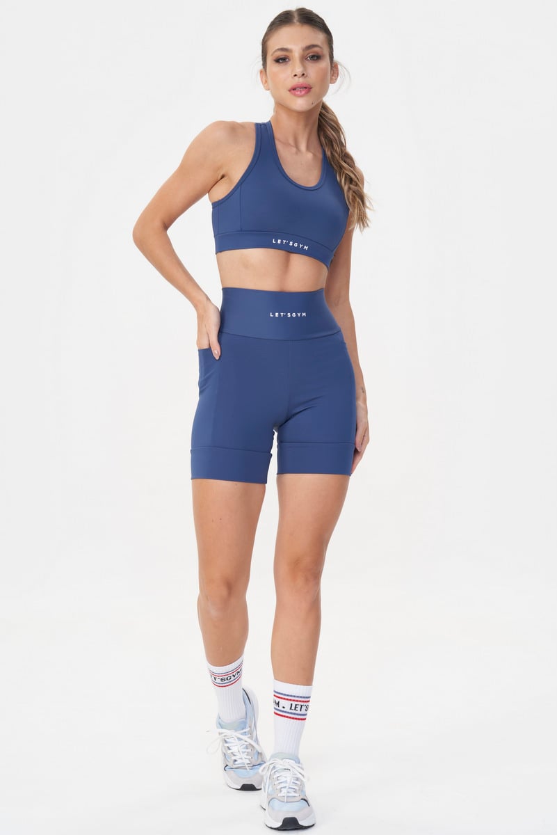 Lets Gym - Short Runner Basic Colors Blue Indigo - 2913AZI