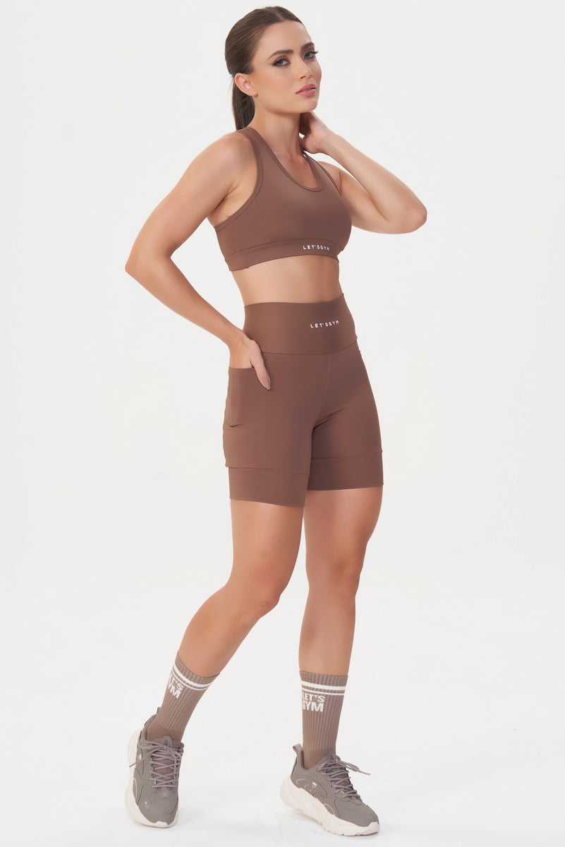 Lets Gym - Short Runner Basic Colors Marrom - 2913MR Lets Gym - Short Runner Basic Colors Marrom - 2913MR
