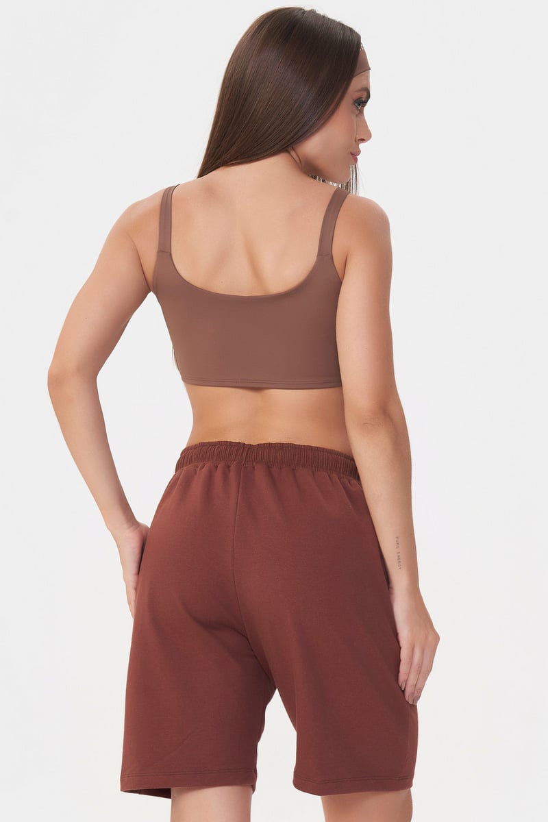 Lets Gym - Brown Urban Layers Sweatshorts - 2918MR