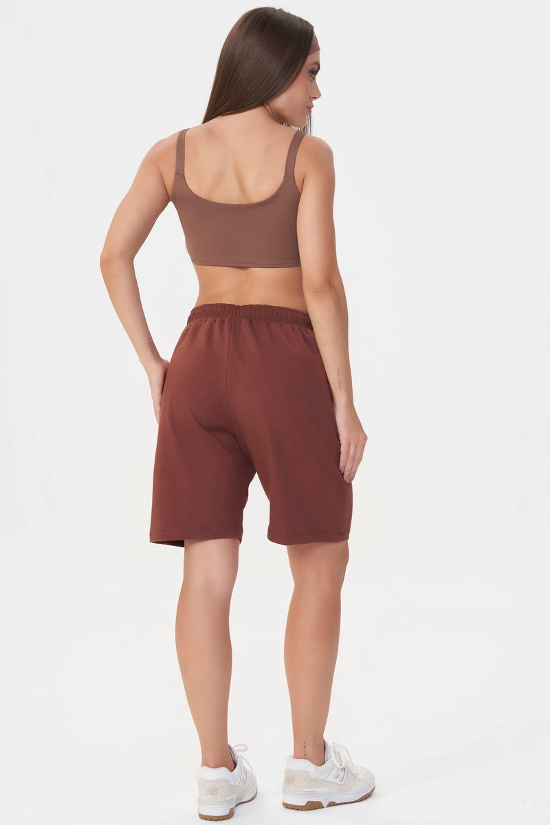Lets Gym - Brown Urban Layers Sweatshorts - 2918MR