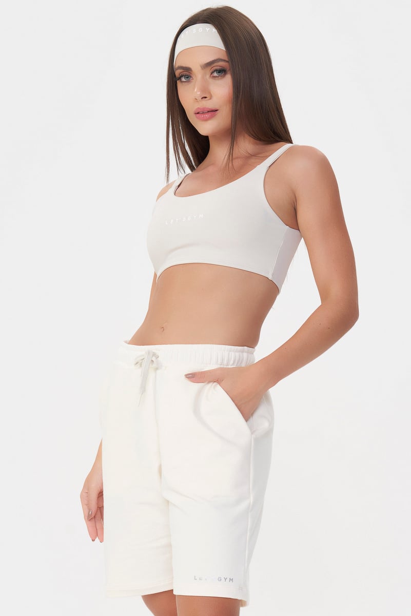 Lets Gym - Urban Layers Off White Sweatshorts - 2918OFW