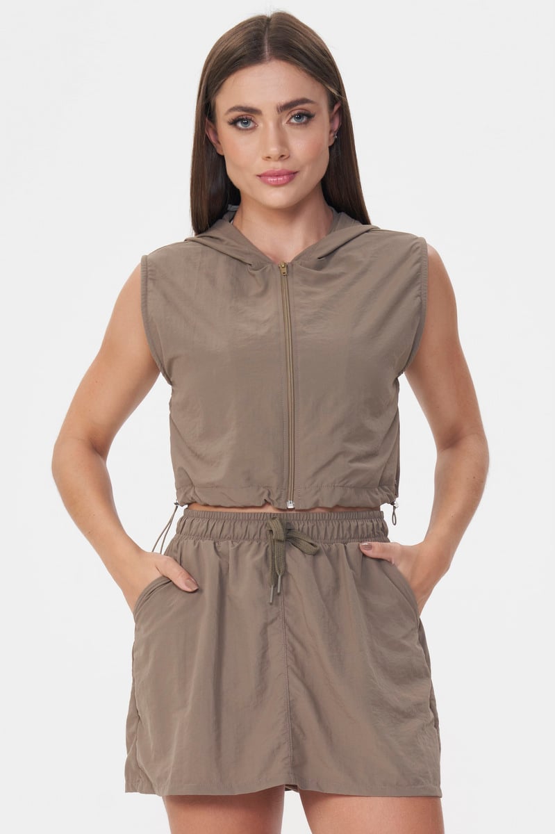 Lets Gym - Athleisure Vest Olive Brown - 2920OB