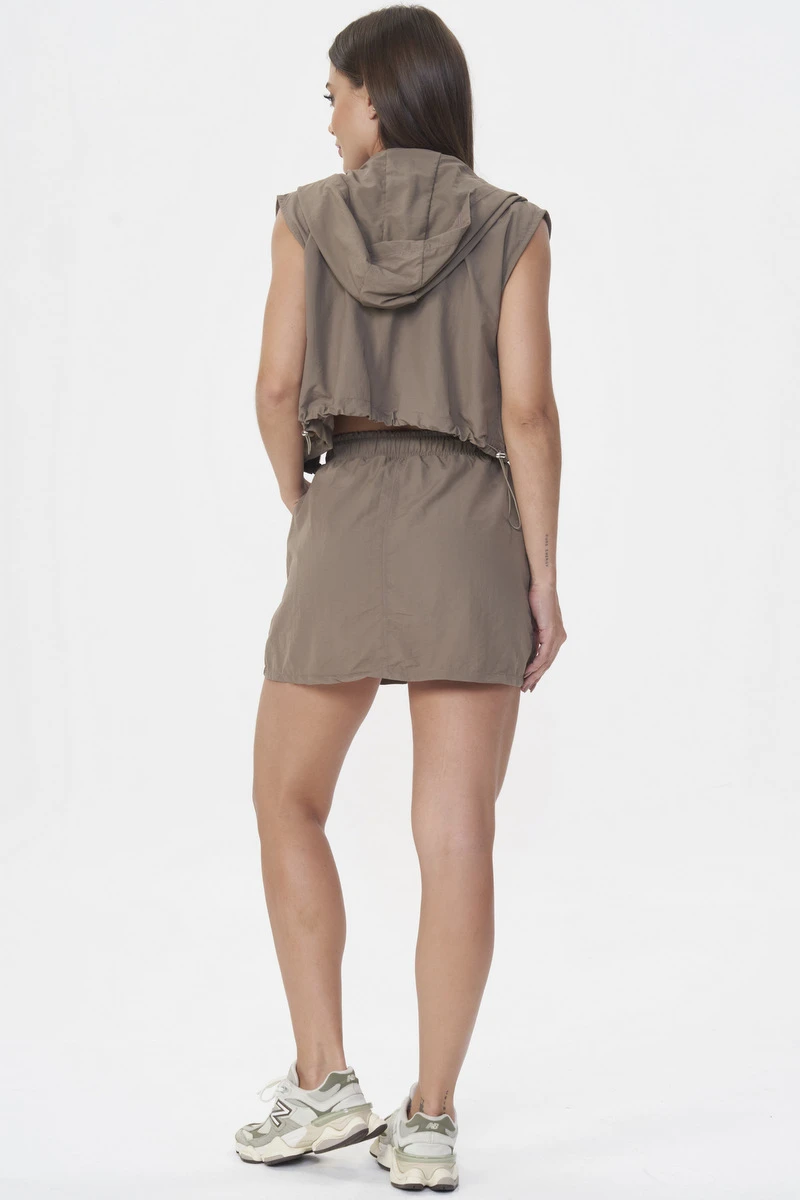 Lets Gym - Short Skirt Athleisure Olive Brown - 2921OB