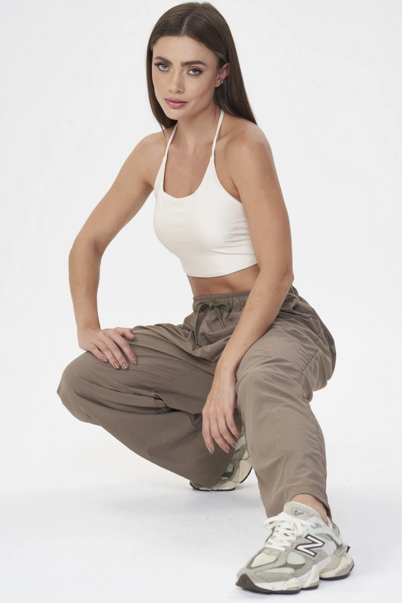 Lets Gym - Olive Brown Athleisure Pants - 2922OB