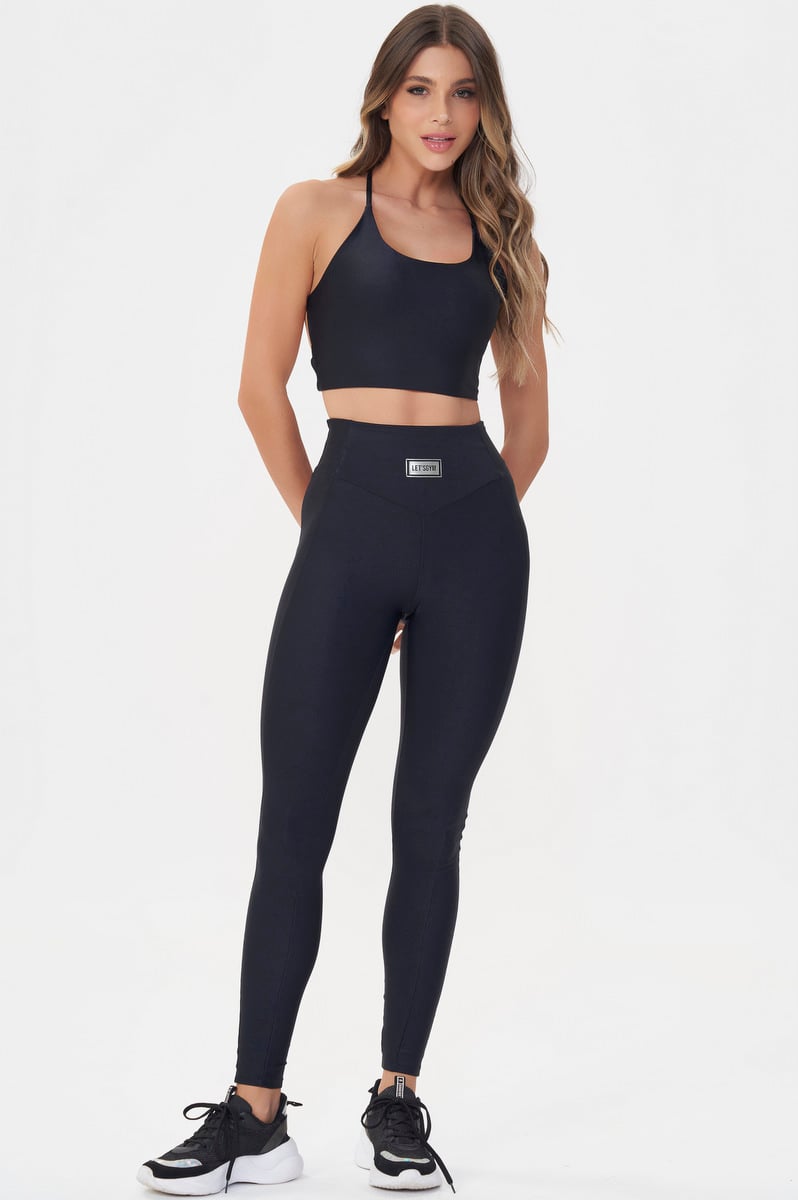 Lets Gym - Cropped Bright Preto - 2928PT Lets Gym - Cropped Bright Preto - 2928PT