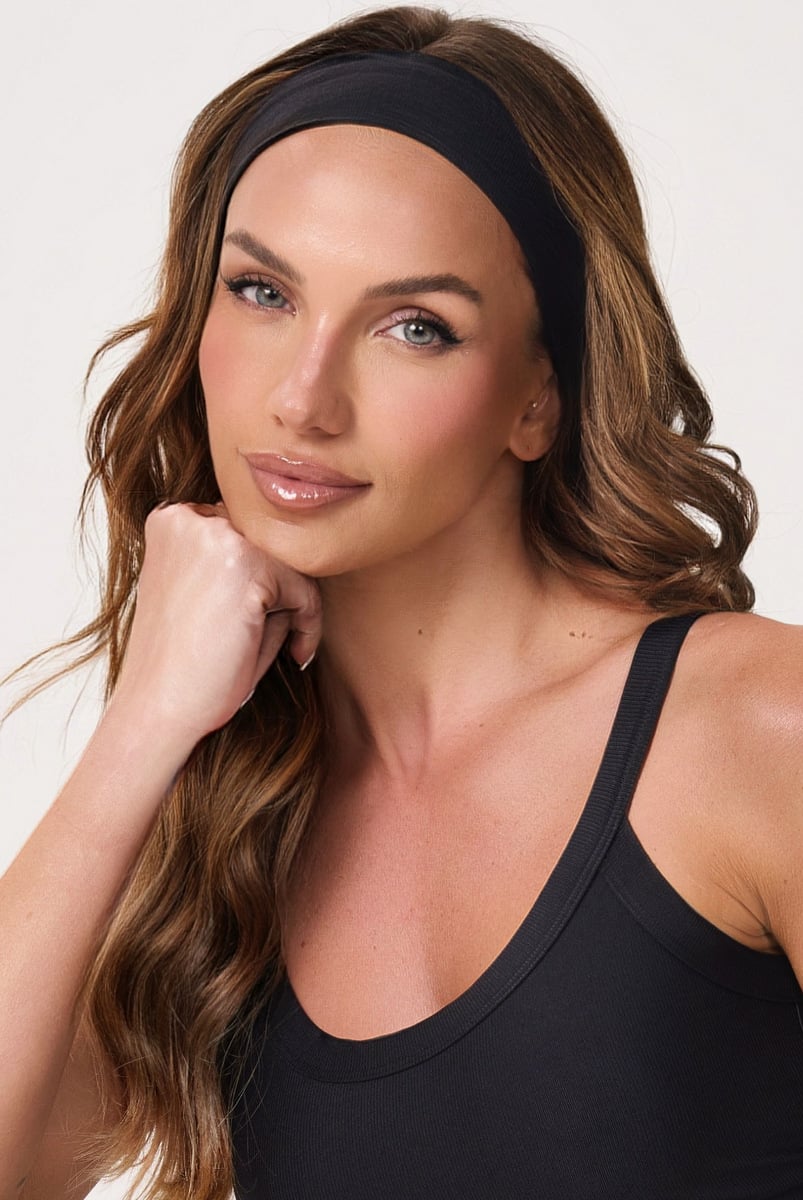 Lets Gym - Bright Black Hair Band - 2929PT