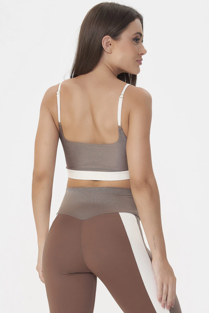 Lets Gym - Serenity Brown Sports Bra - 2941CT