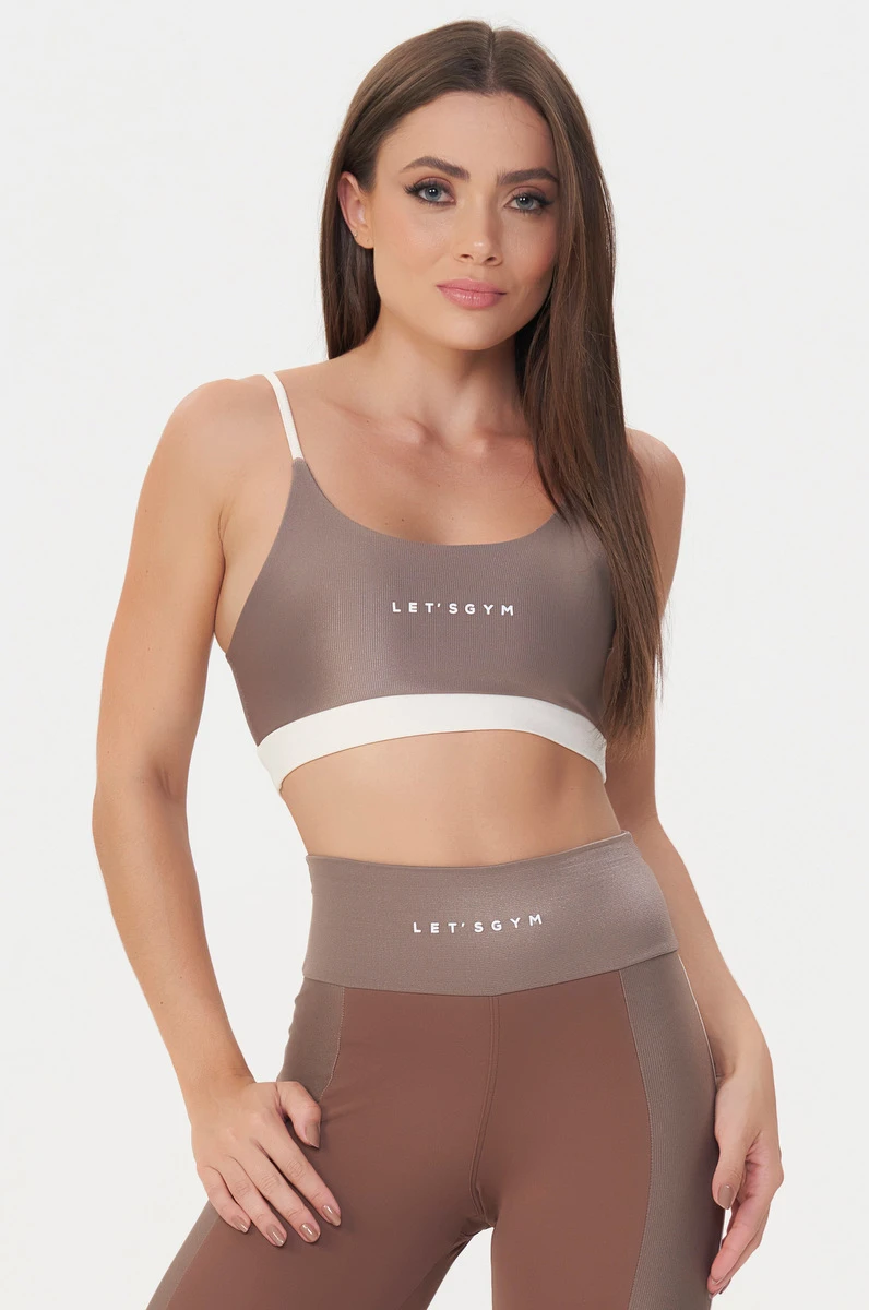 Lets Gym - Serenity Brown Sports Bra - 2941CT