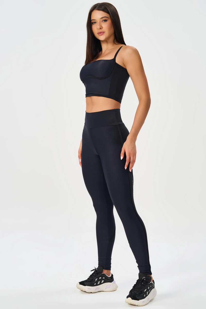 Lets Gym - Black Harmony Crop Top - 2956PT