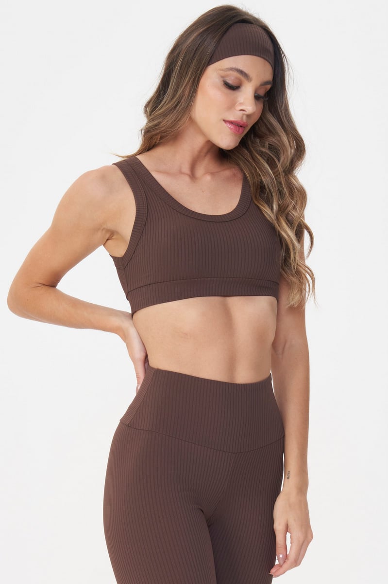 Lets Gym - Sports bra Comfort Rib Coffee - 2981CF