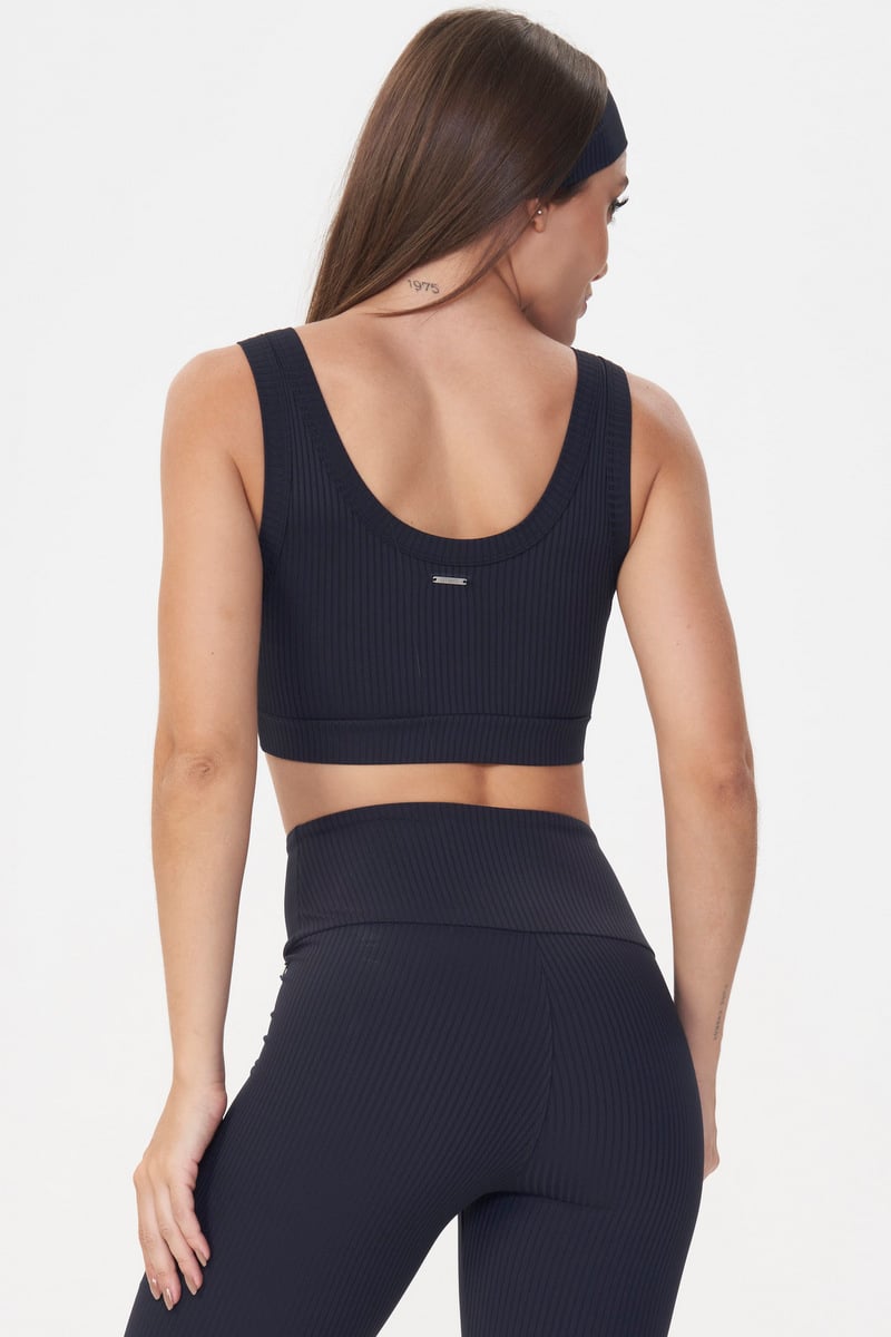 Lets Gym - Comfort Rib Black Sports Bra - 2981PT