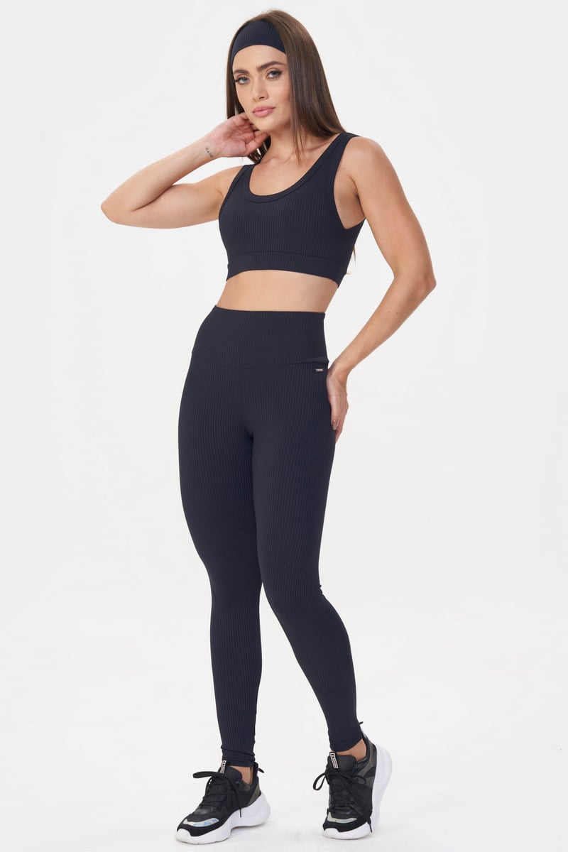 Lets Gym - Comfort Rib Black Sports Bra - 2981PT