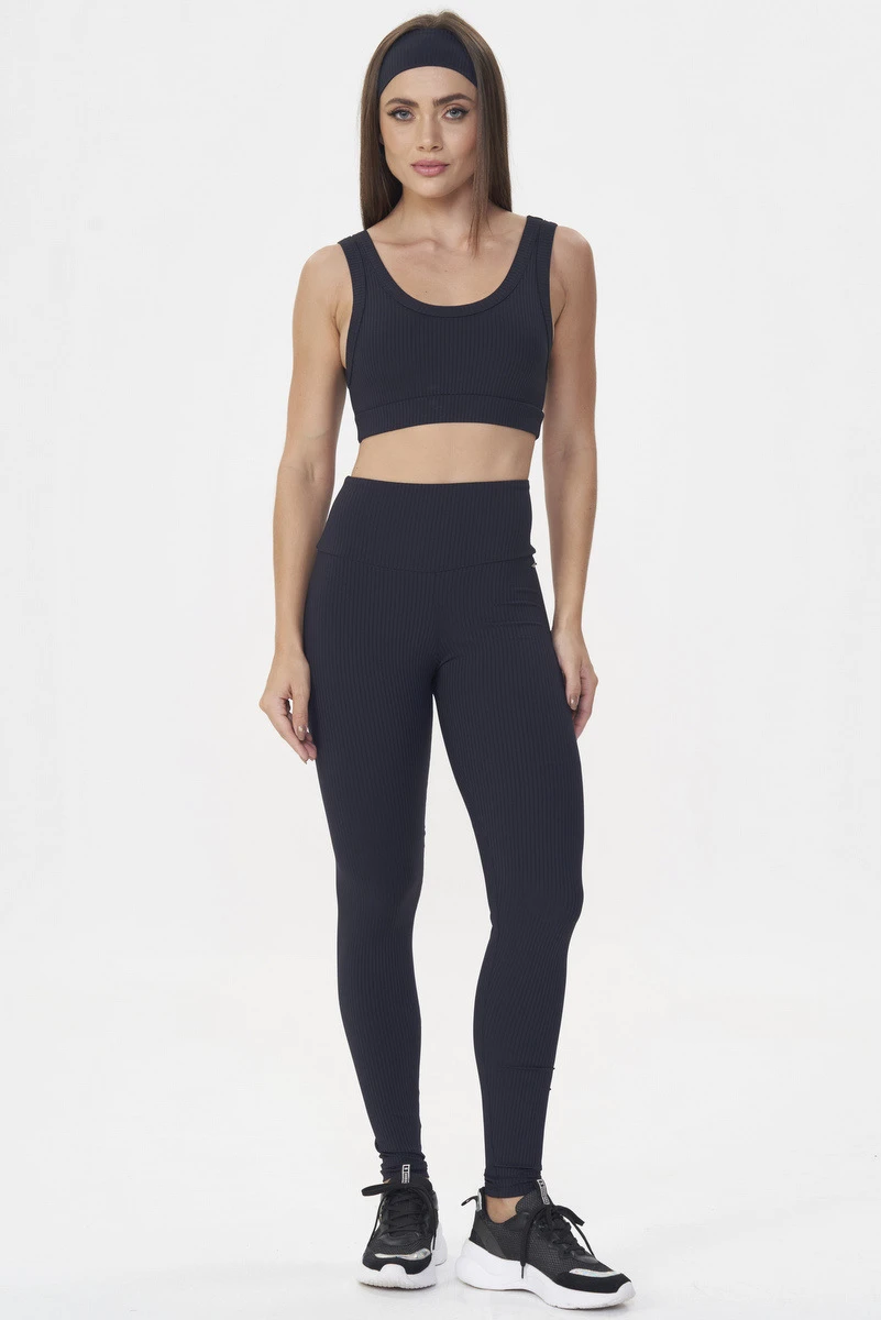 Lets Gym - Comfort Rib Black Sports Bra - 2981PT