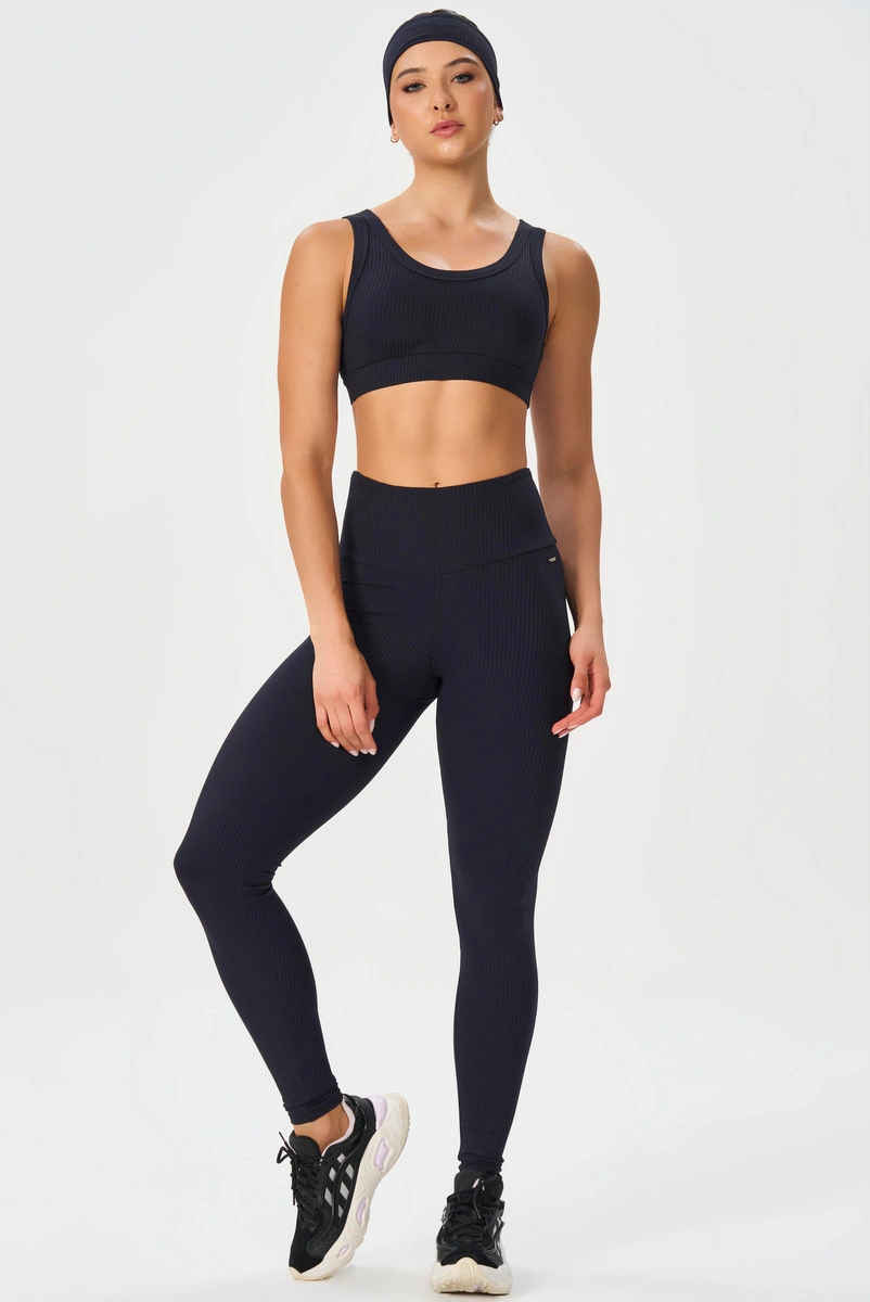 Lets Gym - Black Comfort Rib Leggings - 2982PT