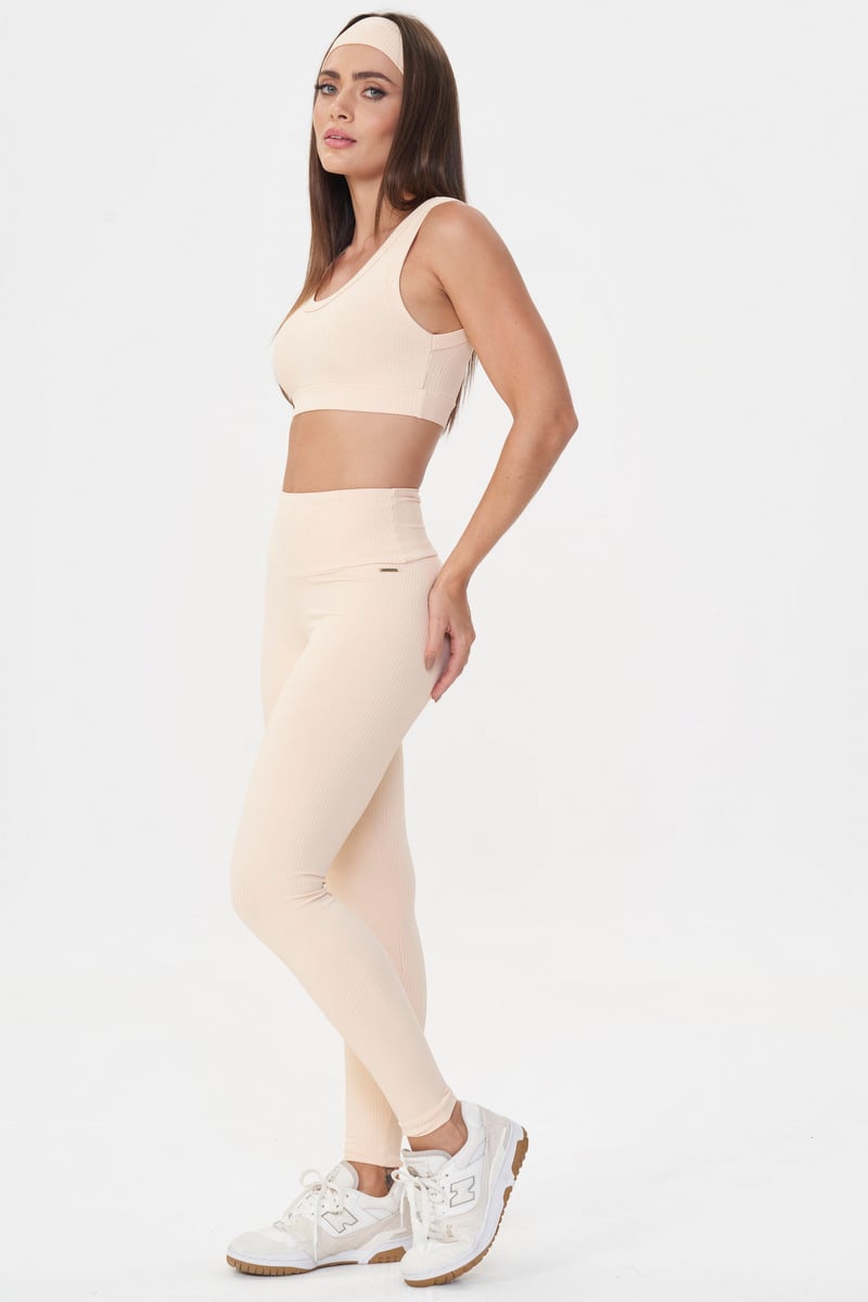 Lets Gym - Comfort Rib Soft Peach Leggings - 2982SP