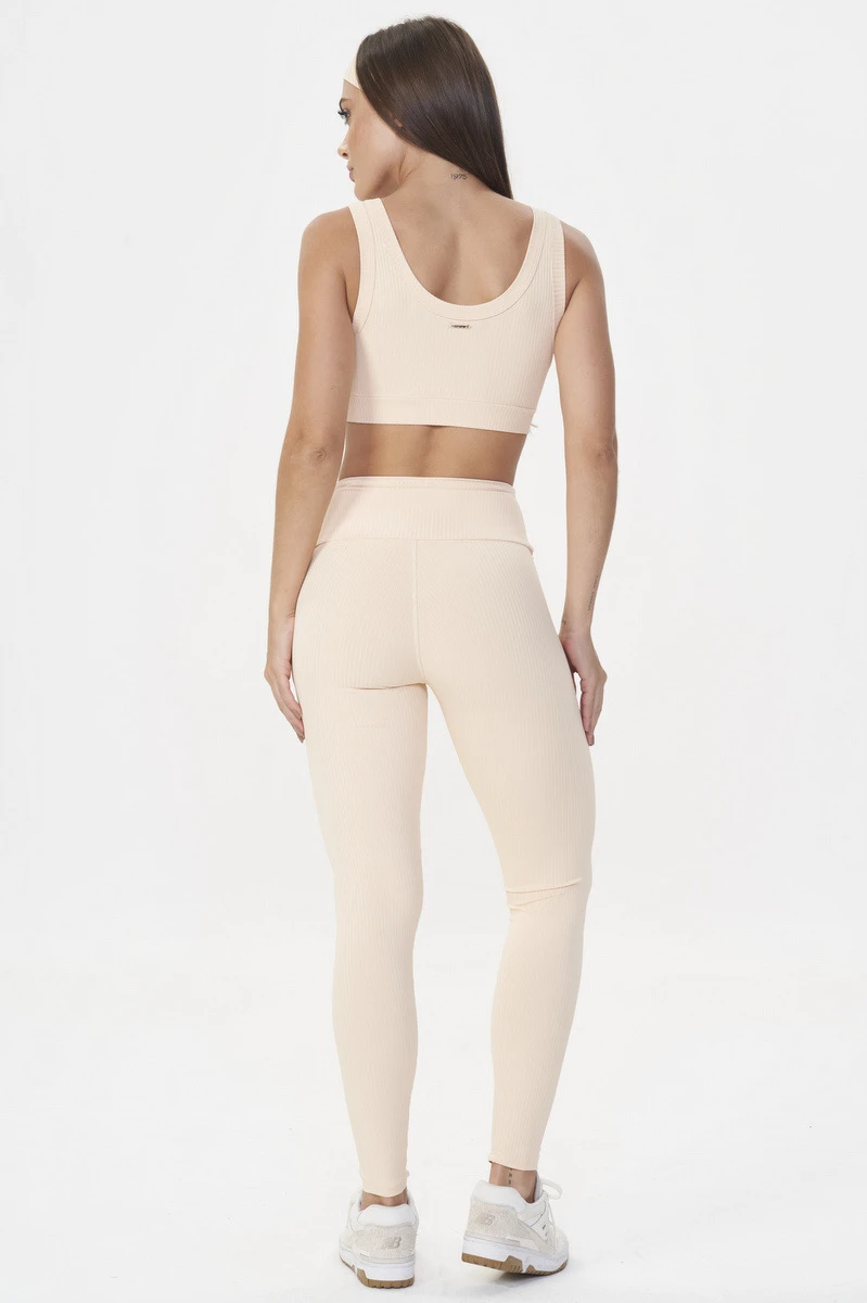 Lets Gym - Comfort Rib Soft Peach Leggings - 2982SP