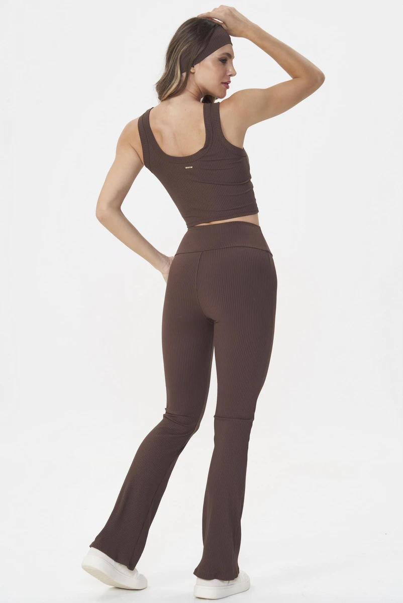 Lets Gym - Cropped Comfort Rib Coffee - 2986CF