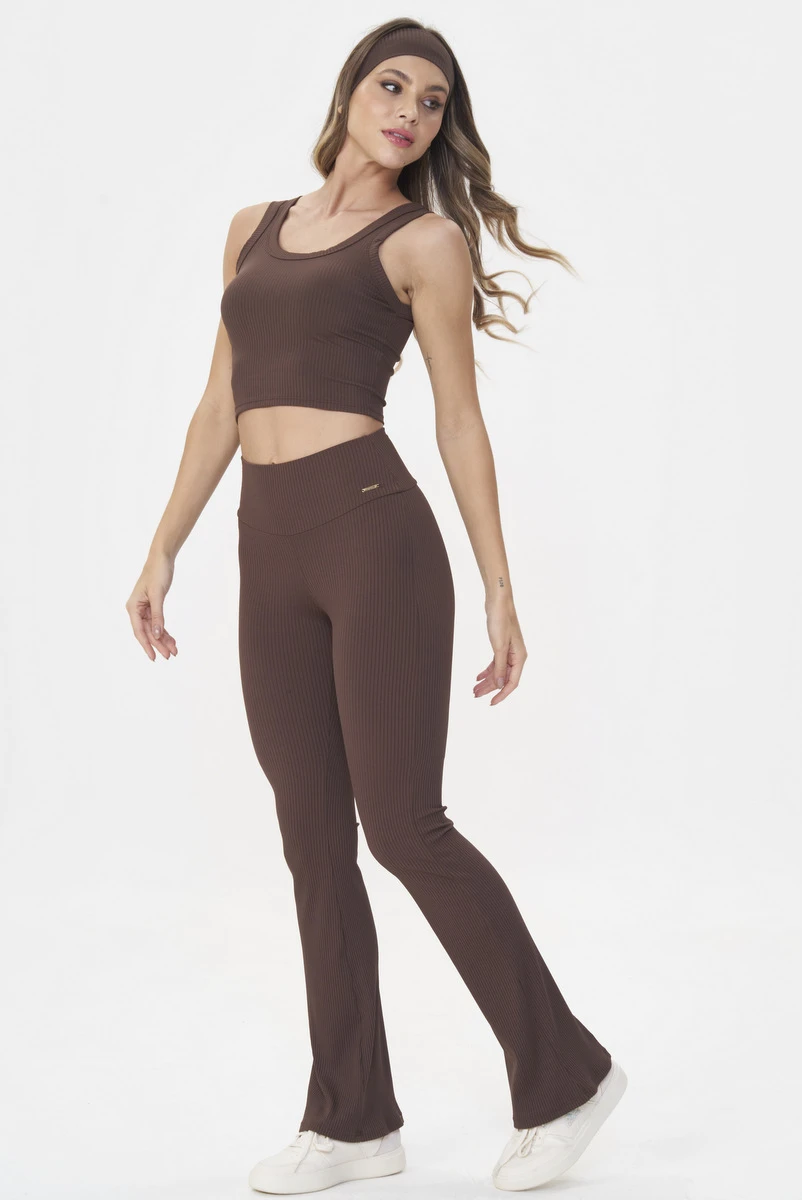 Lets Gym - Cropped Comfort Rib Coffee - 2986CF