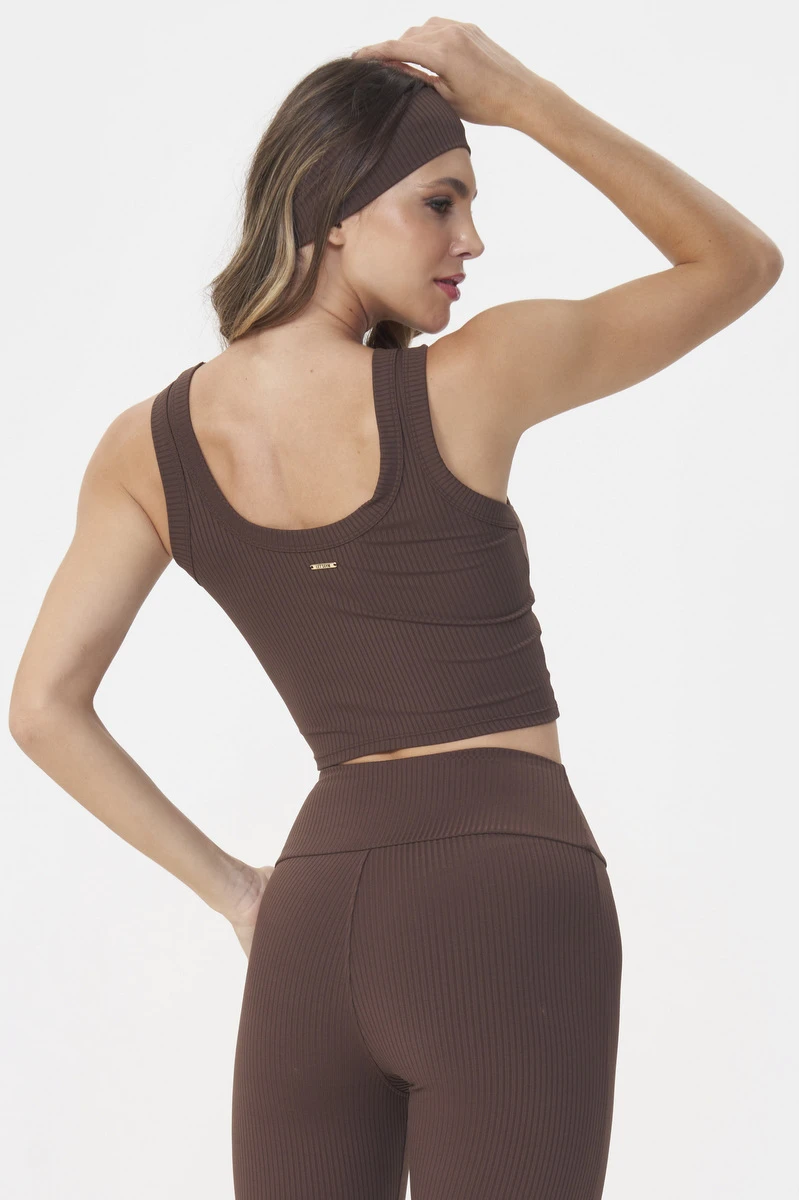 Lets Gym - Cropped Comfort Rib Coffee - 2986CF