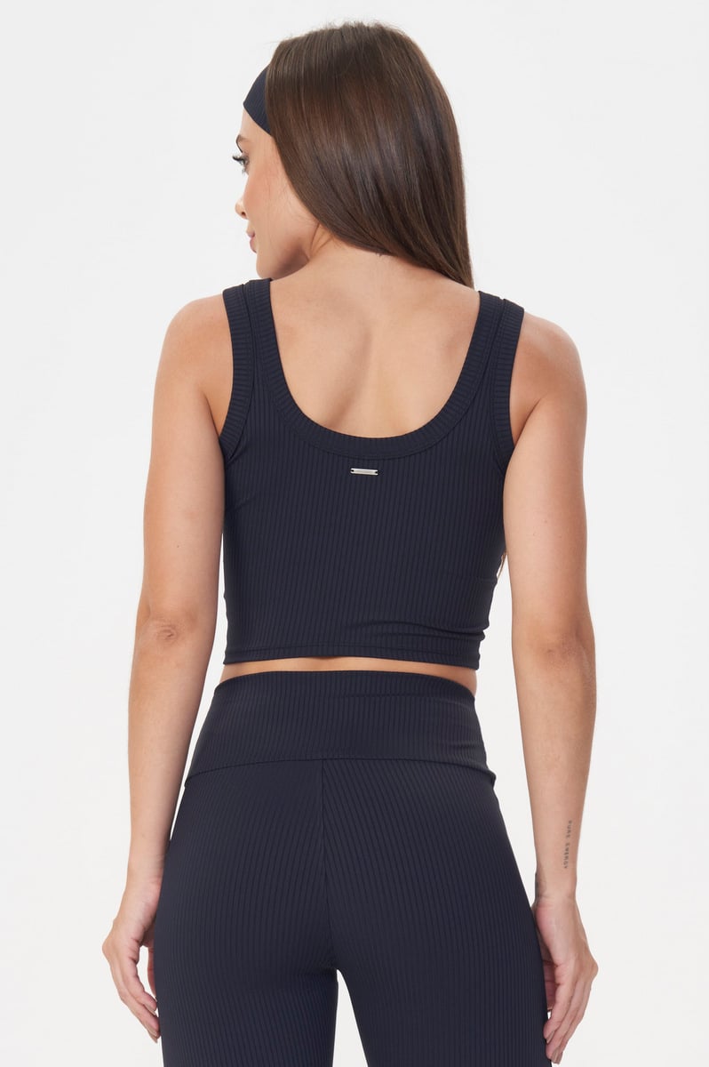 Lets Gym - Black Comfort Rib Crop Top - 2986PT