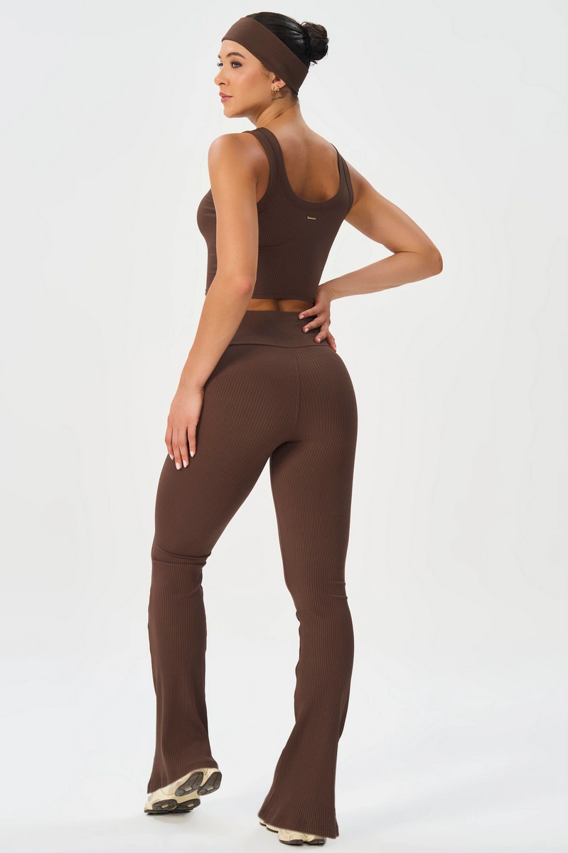 Lets Gym - Comfort Rib Flare Pants  - 2987CF