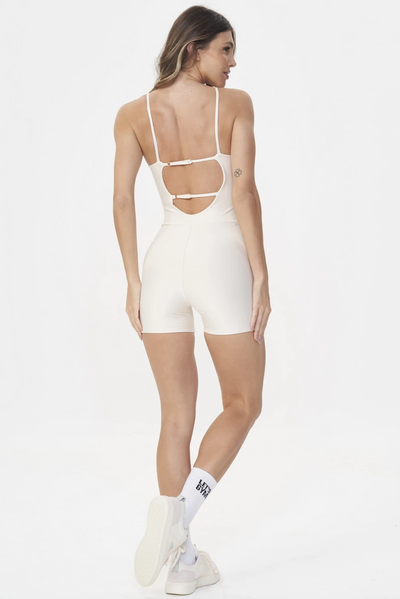 Lets Gym - Off-White Contour Romper - 2992OFW