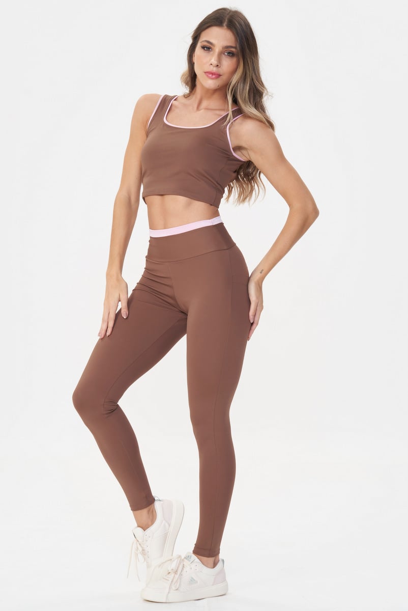 Lets Gym - Brown Vibe Leggings - 3018MR