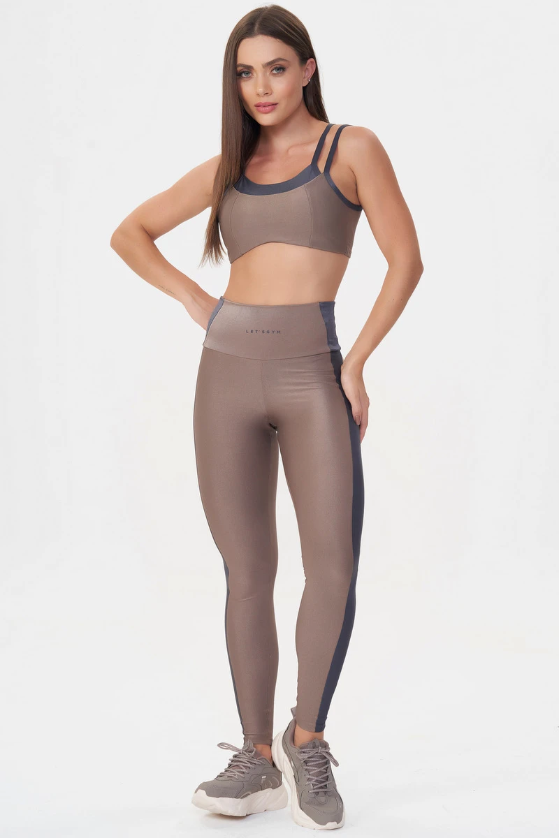 Lets Gym - Equilibrium Brown Leggings - 3031CT